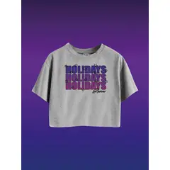 HOLIDAYS - CROP TOP MUJER GRIS TECHNICOLOR COLLECTION