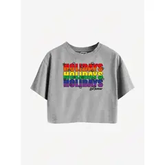 HOLIDAYS - CROP TOP MUJER GRIS TECHNICOLOR COLLECTION