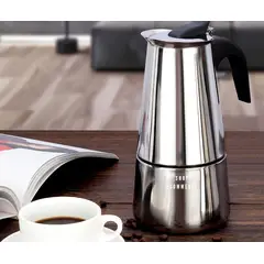 GENERICO - Cafetera moka italiana de acero 200 ml