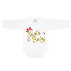 GENERICO - Body bebé Navideño - Santa baby dorado