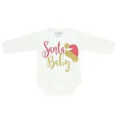 GENERICO - Body bebé Navideño - Santa baby gorro
