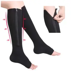 GENERICO - Medias de Compresión Negro Talla L-XL - Con cierre reforzado - el par