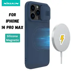 NILLKIN - Case Silicone Blue - iPhone 14 Pro Max (MagSafe)