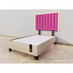 BARAKA HOME - Dormitorio Enns + Cabecera Led Córdoba 1.5 plz - Fucsia y Damasco