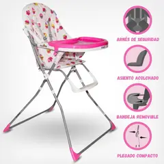 INFANTI - Silla De Comer Para Bebé «NEW CANDY» Pink