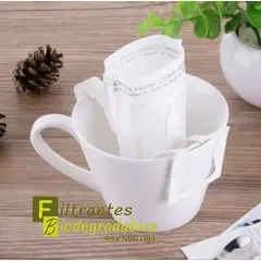 LA SEMILLITA PERUANA - 50 Filtrante con asa kraft para café, tipo expresso 7.5x10cm