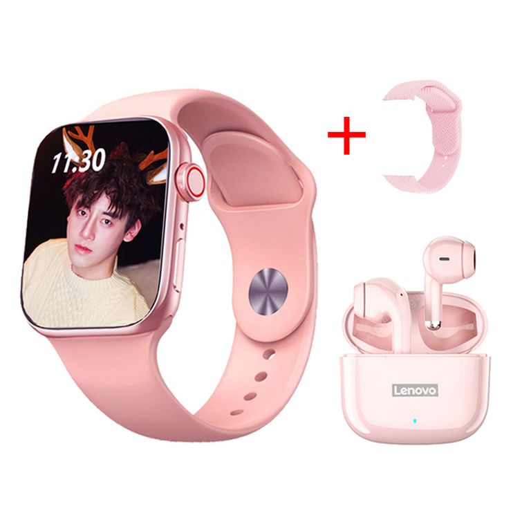 Audífonos LP40 Pro-Rosa y Smartwatch GT-T2 PRO-P MAX 2.3 inch