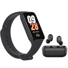 HAYLOU - GT2 Auriculares y Xiaomi Mi Band 8 Active-Negro