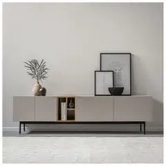 VENTITAS HOME - Mesa de Tv 85” Lucianné Taupe y Duna