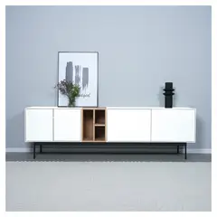 VENTITAS HOME - Mesa de Tv 85” Pugna Blanco y Duna