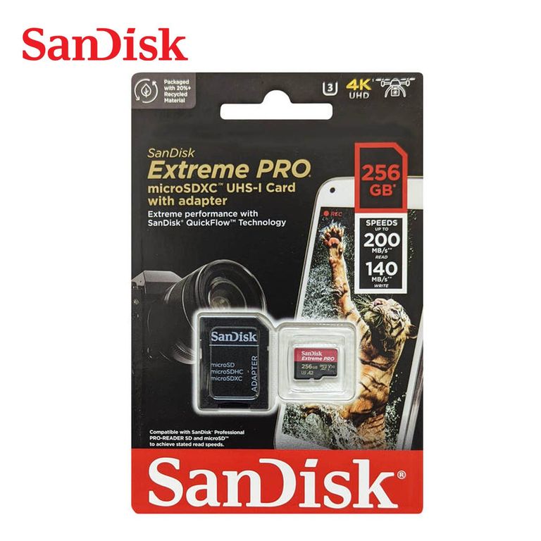 Memoria Micro SD Extreme Pro 256GB 4k 200Mbs A2 U3
