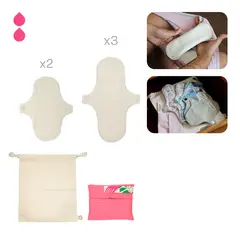 BAMBOO BALANCE - Toalla Higiénica Femenina de Tela Pack Flujo Leve Crema