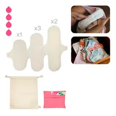 BAMBOO BALANCE - Toalla Higiénica Femenina de Tela Pack Flujo Medio Crema