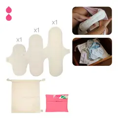 BAMBOO BALANCE - Toalla Higiénica Femenina de Tela - Pack - Prueba - Natural