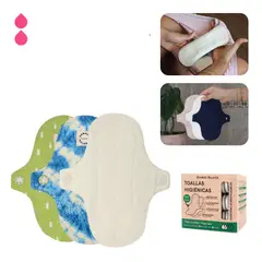 BAMBOO BALANCE - Toalla Higiénica Femenina Mini de Tela Tripack Natural