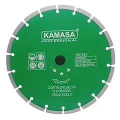 KAMASA - Disco Diamantado Segmentado 9" Húmedo Seco Verde