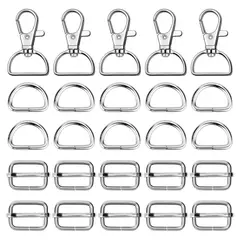 GENERICO - Llaveros Mosquetón Gancho Giratorio Hebillas Media Luna 25mm