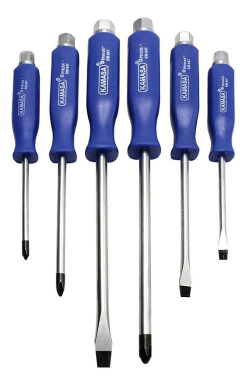 Juego Desarmador Golpe M/Azul X6Pcs KM947