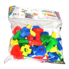 GENERICO - JUEGO EDUCATIVO - BLOQUES PLASTICOS TORNILLOSTUERCAS