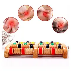 GENERICO - Rodillo masajeador de pies de madera