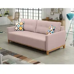 DMUEBLES - SOFA CAMA AMBER 1.5 PLAZAS ROSA