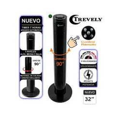 TREVELY - Ventilador Torre Con Control Remoto de 32 Pulgadas VT-145 45W