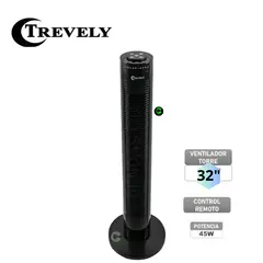 TREVELY - Ventilador Torre Con Control Remoto de 32 Pulgadas VT-145 45W