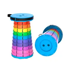 GENERICO - Banco Plegable Portátil para Viajes Camping color Arcoíris