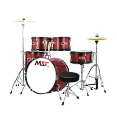 MXT - BATERIA ACUSTICA NIÑOS 5 DRUMS WINE RED.