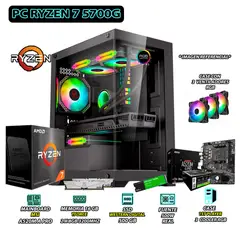 AMD - Computadora PC Ryzen 7 5700G RAM 16GB SSD 500GB CON GRAFICOS RADEON