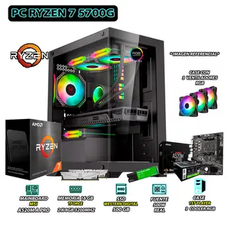 AMD - Computadora PC Ryzen 7 5700G RAM 16GB SSD 500GB CON GRAFICOS RADEON