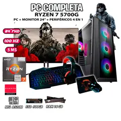 AMD - Computadora Completa Ryzen 7 5700G RAM 16GB DISCO 500GB SSD MONITOR 24" FHD