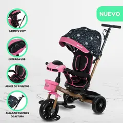 EBABY - Triciclo Guiador con Bluetooth para Niños «ROY» Pink