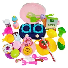 GENERICO - SET DE COCINA Y ALIMENTOS DIDACTICO JUGUETE PARA NIÑOS