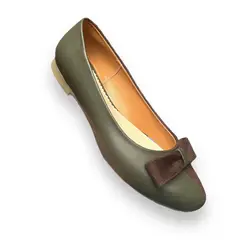 GENERICO - Balerinas Mujer Misshus Marie verde marron c lazo
