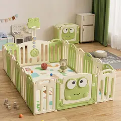 BABYKISS - CORRAL PARA BEBES Y NIÑOS PLEGABLE DE SAPITO + ALFOMBRA