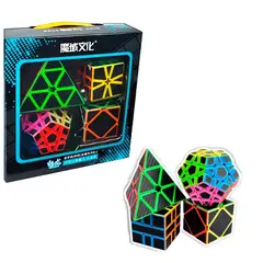 MOYU - Kit de 4 Cubos Megaminx, Piramyx, Skewb ,Square Carbono