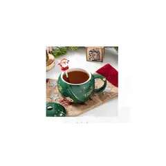 GENERICO - Tazas navideñas de ceramica cucharitas de alta calidad