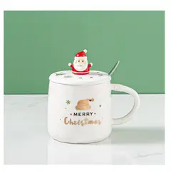 GENERICO - Taza mug cerámica con tapa decoración regalo Navidad