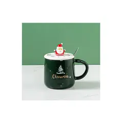 GENERICO - Taza mug cerámica con tapa decoración regalo Navidad