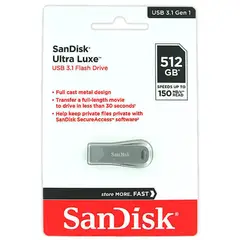 SANDISK - Memoria USB Ultra Luxe 512GB 3.1 Flash Drive 150Mb/S
