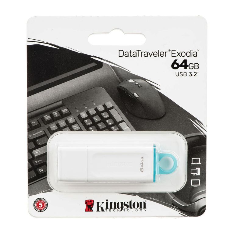 Memoria USB 3.2 Exodia 64GB - KC-U2G64-5R Blanco