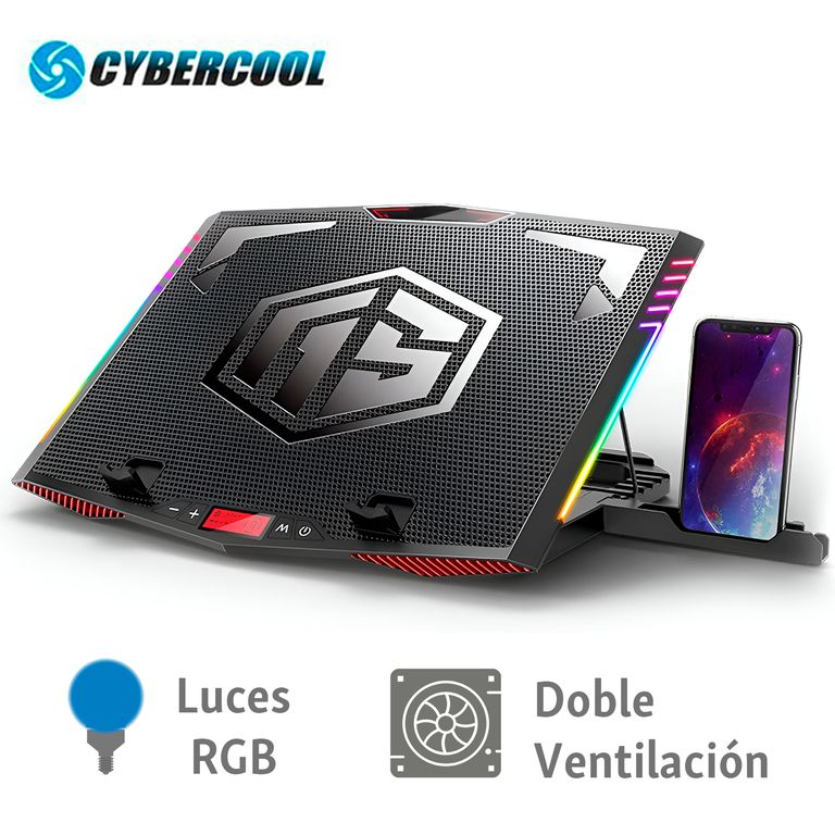 Cooler Para Laptop Gamer Cybercool Ha-k7 Rgb