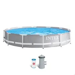 INTEX - PISCINA REDONDA ARMABLE CON FILTRO 366X76CM