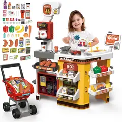 GENERICO - Supermarket Playset para niños, 66 piezas de tienda