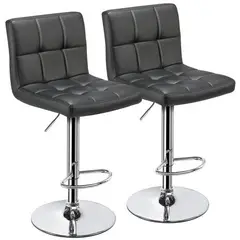 GENERICO - Set x2 Banco Silla Bar Riway Negro PU
