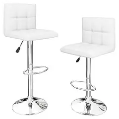 GENERICO - Set x2 Banco Silla Bar Riway Blanco PU