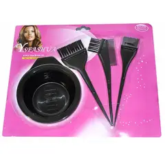 GENERICO - Kit Set Juego De Brochas Y Aplicador Tinte Cabello Reusable - 4 piezas