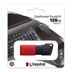 KINGSTON - Memoria USB 3.2 Exodia DTXM/128GB Rojo-Negro