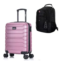 INUSA - Maleta Cabinera Trend Rosado y Mochila Portalaptop MO305